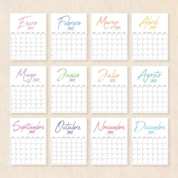 calendario 2027 para imprimir