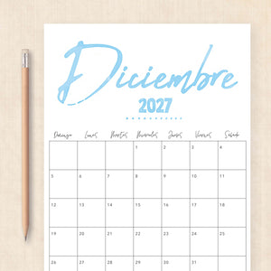 calendario 2027 para imprimir