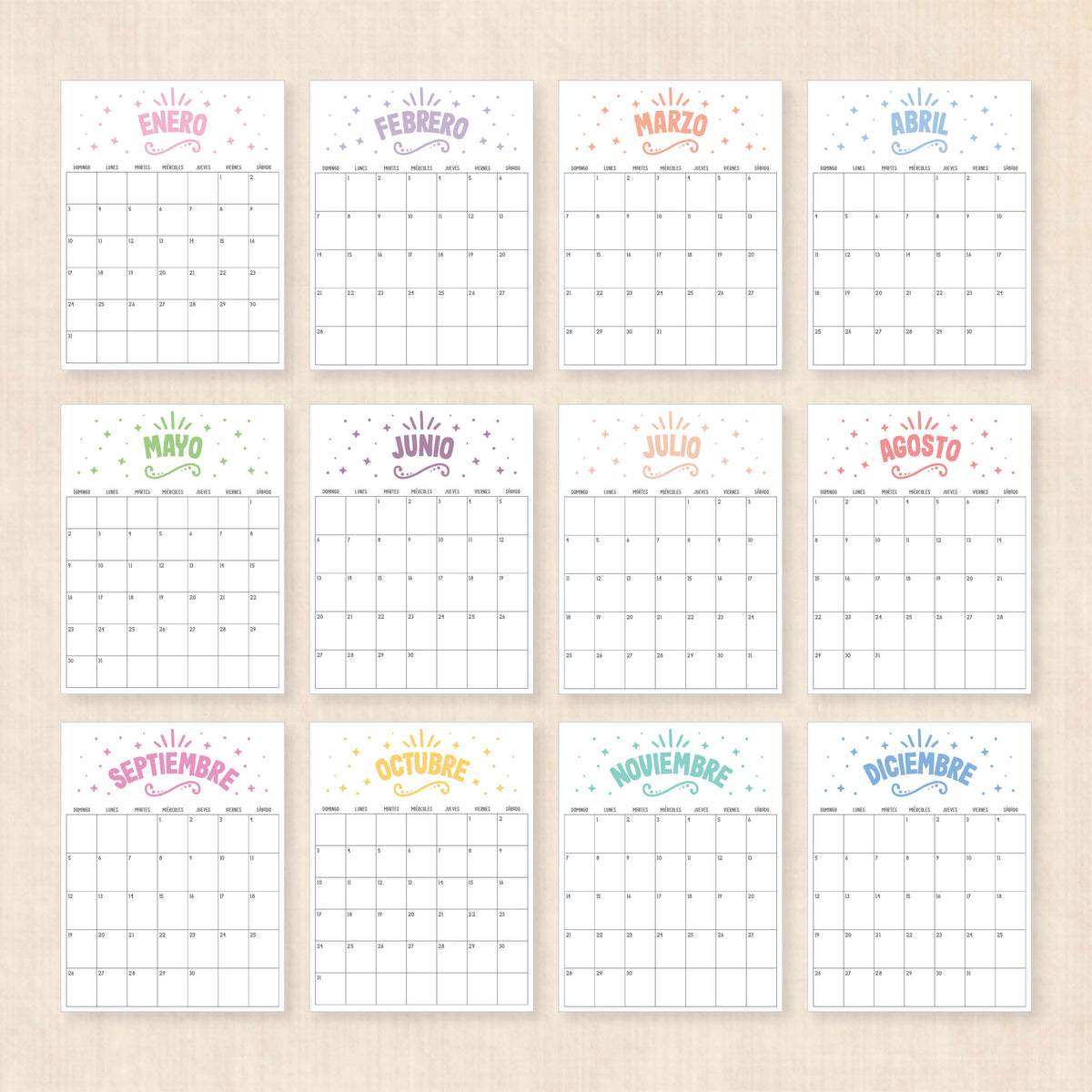 calendario 2027 para imprimir