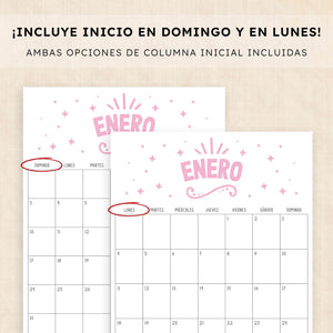 calendario 2027 para imprimir