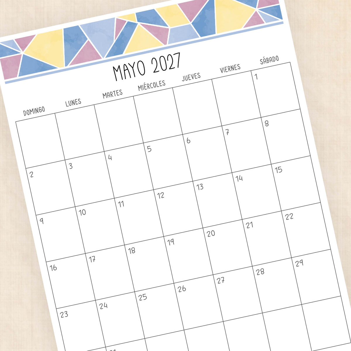 calendario 2027 para imprimir