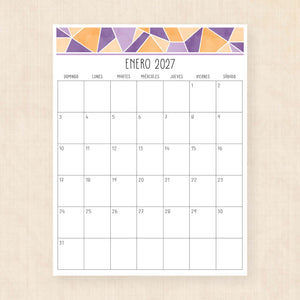 calendario 2027 para imprimir