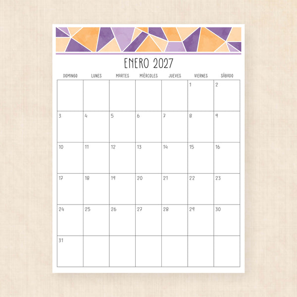 calendario 2027 para imprimir