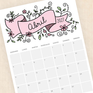 calendario 2027 para imprimir