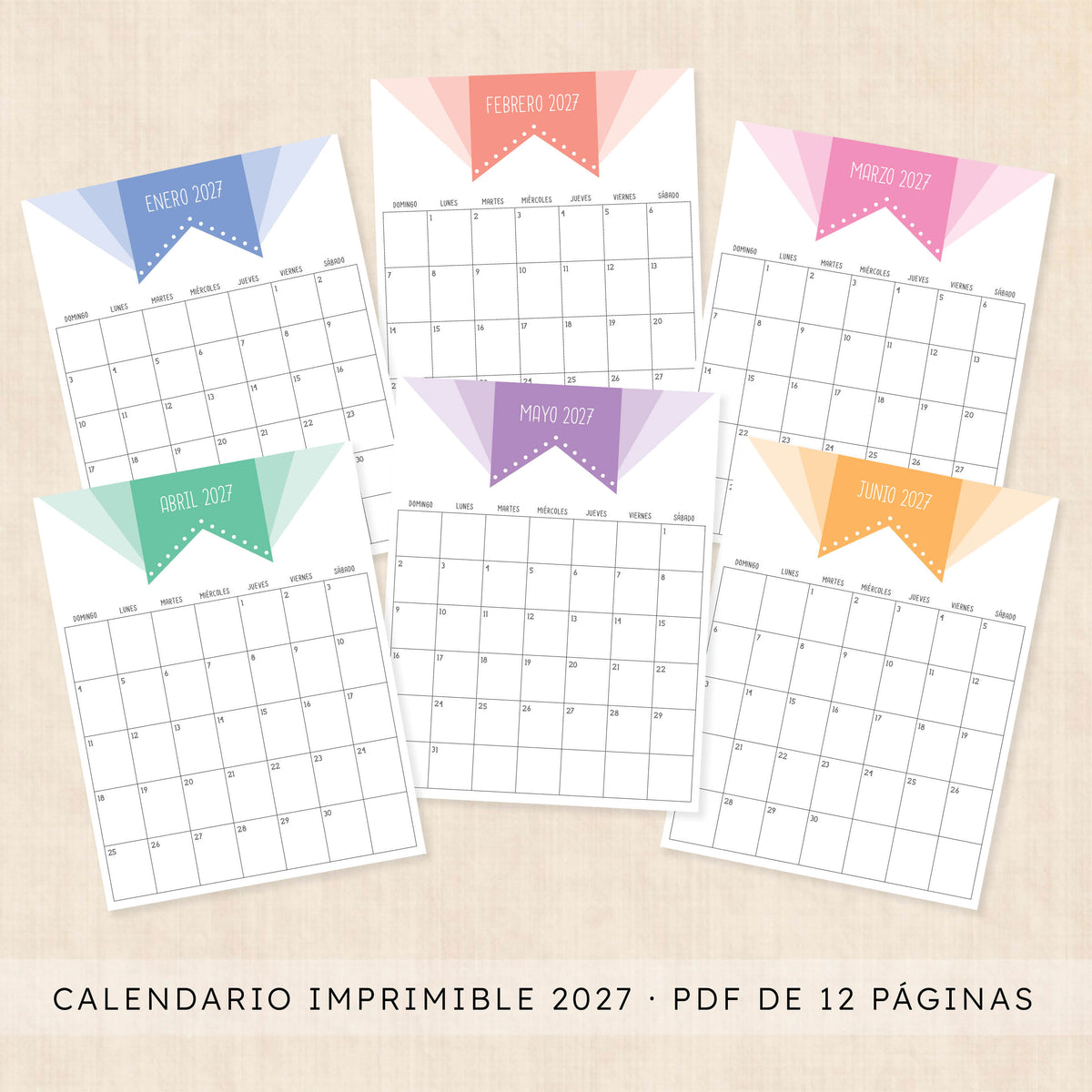 calendario 2027 para imprimir