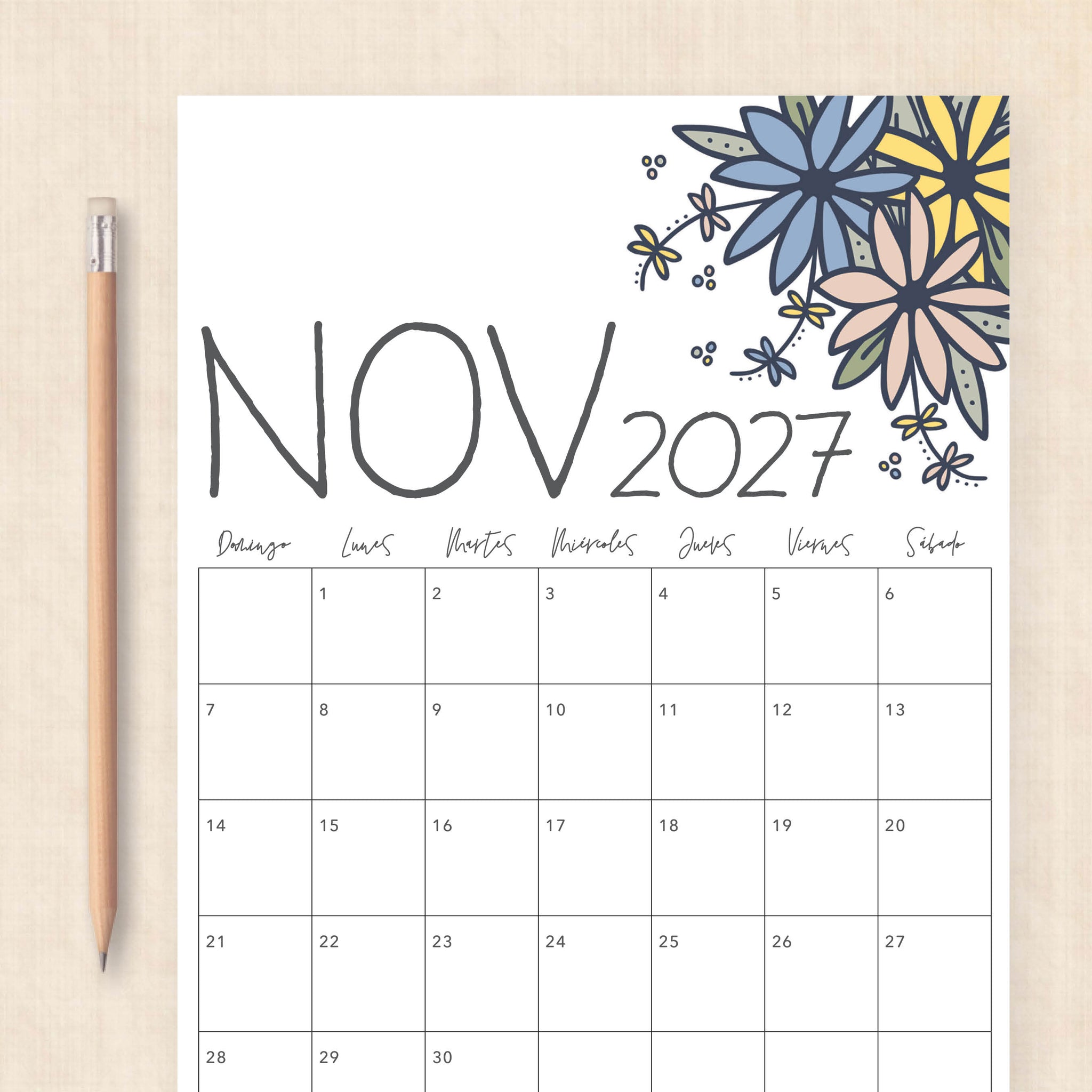 calendario 2027 para imprimir