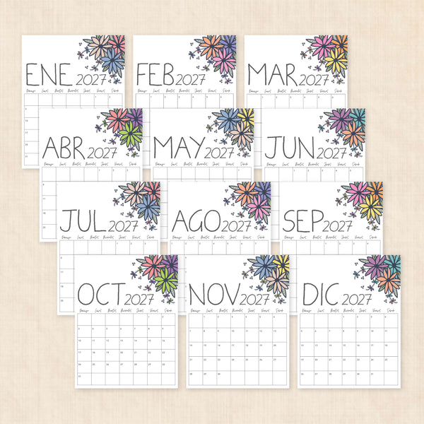 calendario 2027 para imprimir