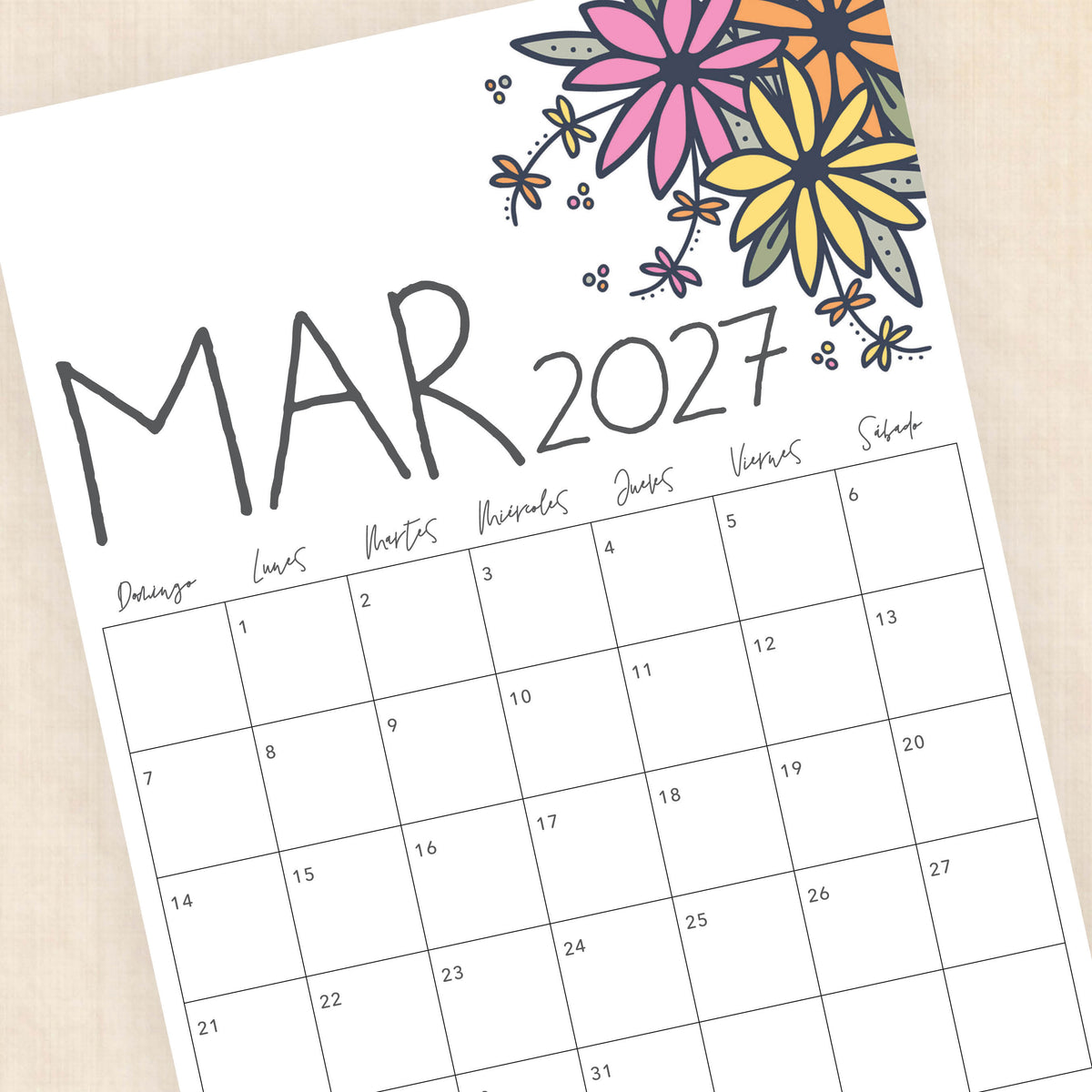 calendario 2027 para imprimir