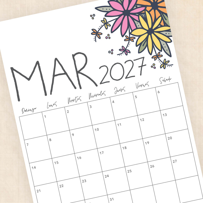 calendario 2027 para imprimir