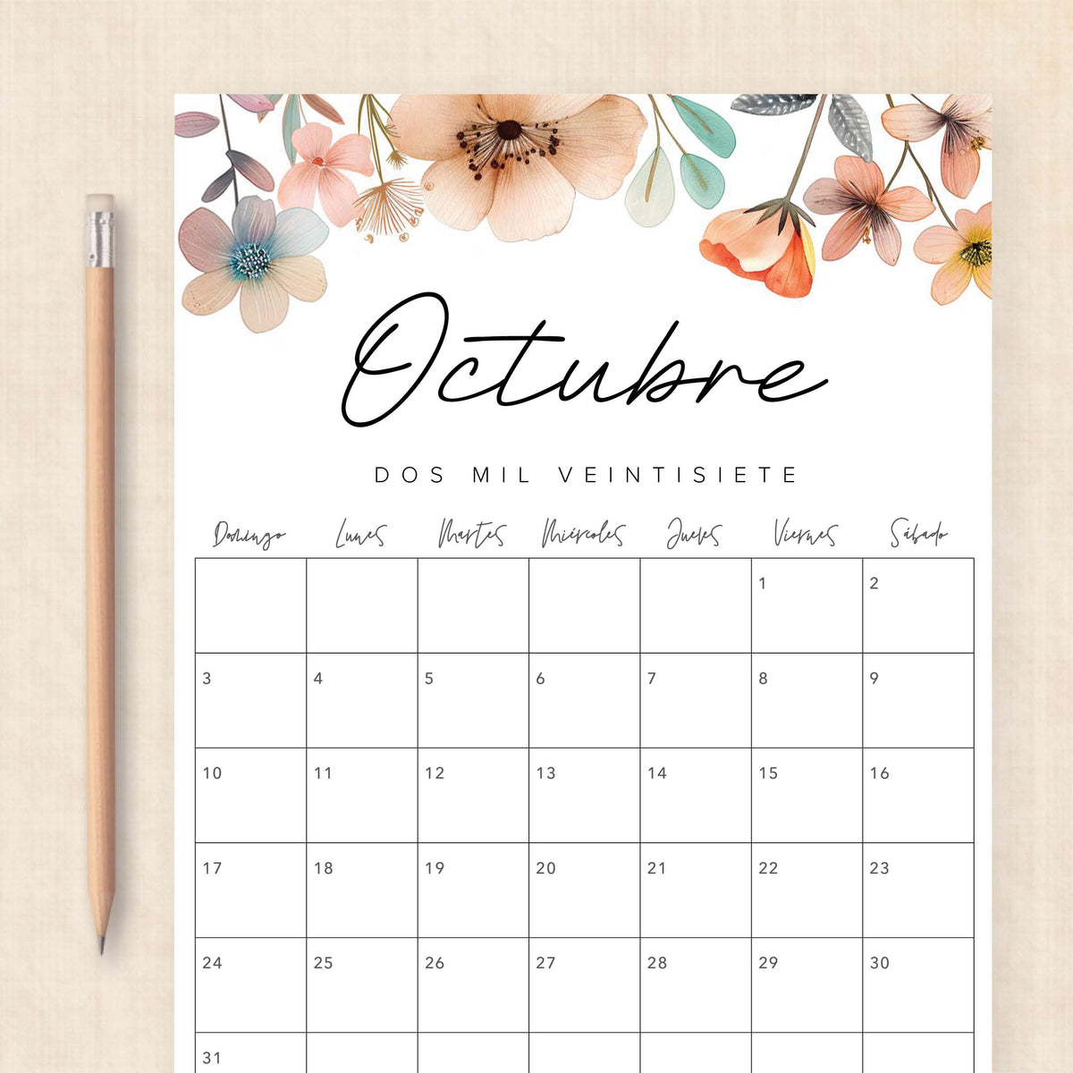 calendario 2027 para imprimir