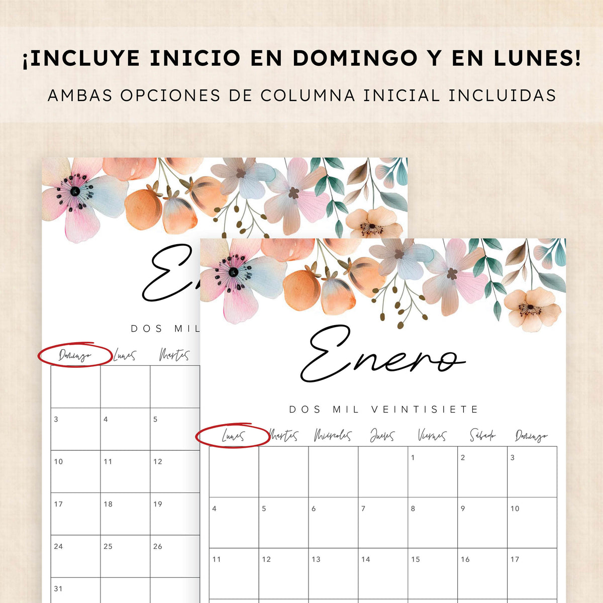 calendario 2027 para imprimir