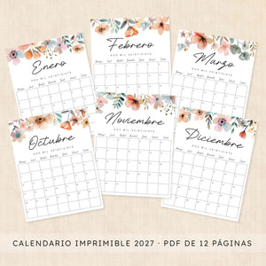 calendario 2027 para imprimir