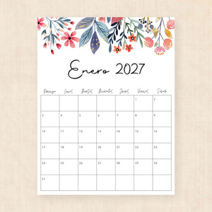 calendario 2027 para imprimir
