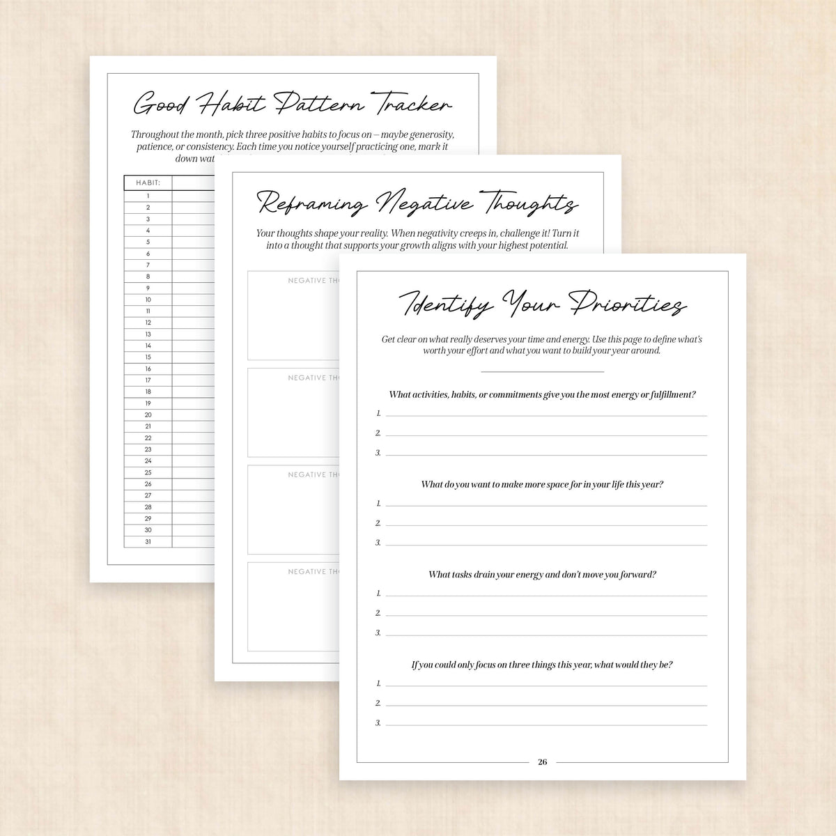 2027 Vision Board: 63-Page PDF Workbook