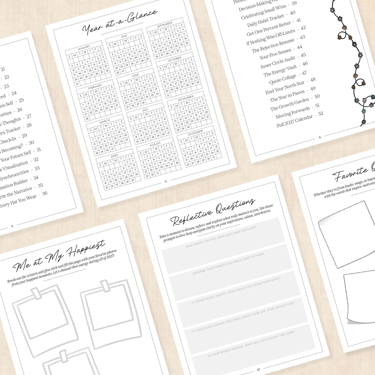 2027 Vision Board: 63-Page PDF Workbook