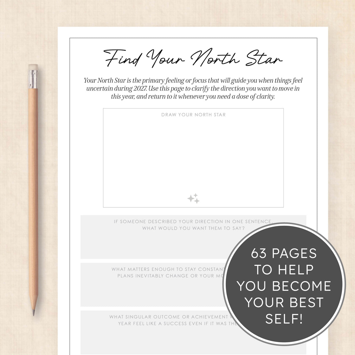 2027 Vision Board: 63-Page PDF Workbook