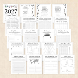 2027 Vision Board: 63-Page PDF Workbook