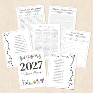 2027 Vision Board: 63-Page PDF Workbook