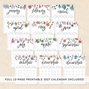 2027 Vision Board: 63-Page PDF Workbook