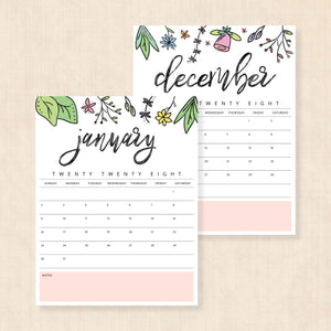 2028 calendar printable
