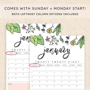 2028 calendar printable