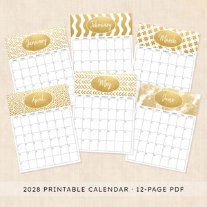 2028 calendar printable