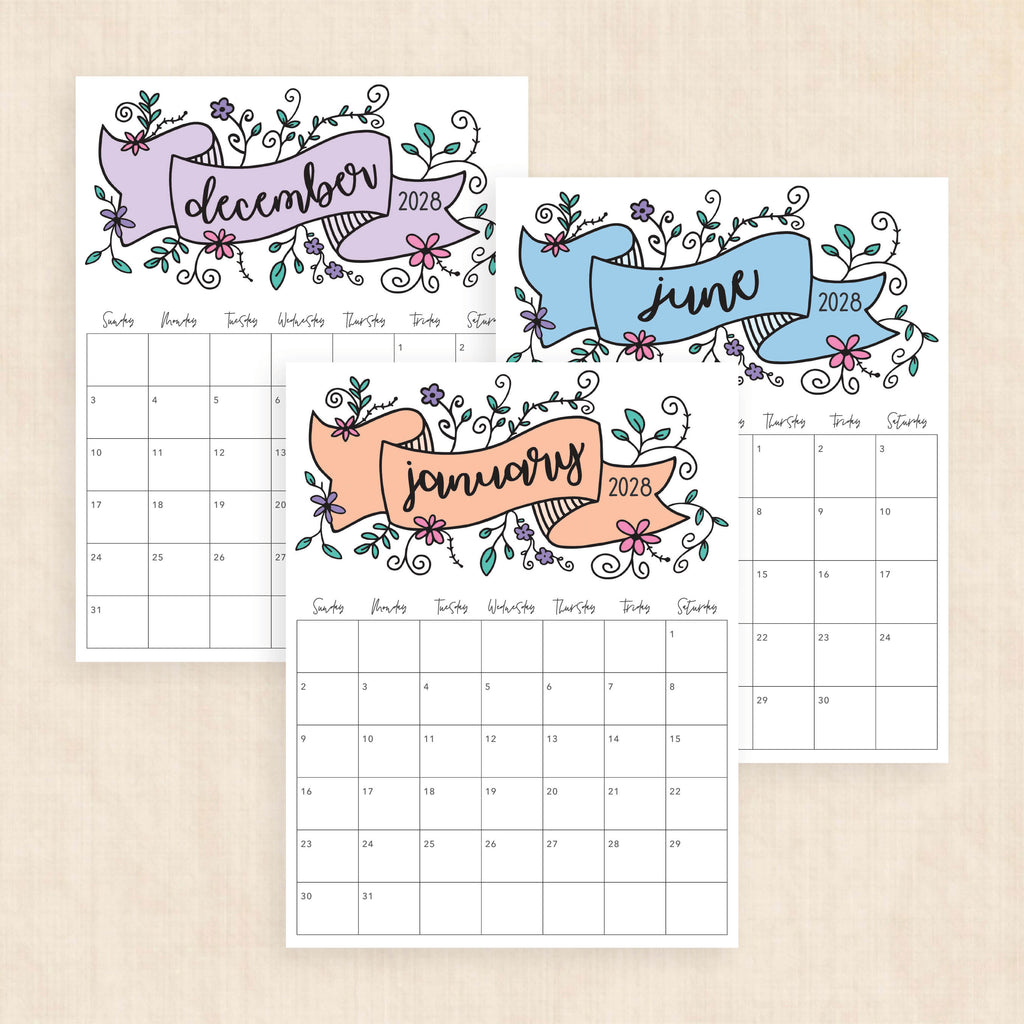 2028 calendar printable