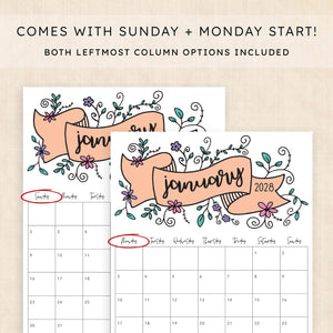 2028 calendar printable