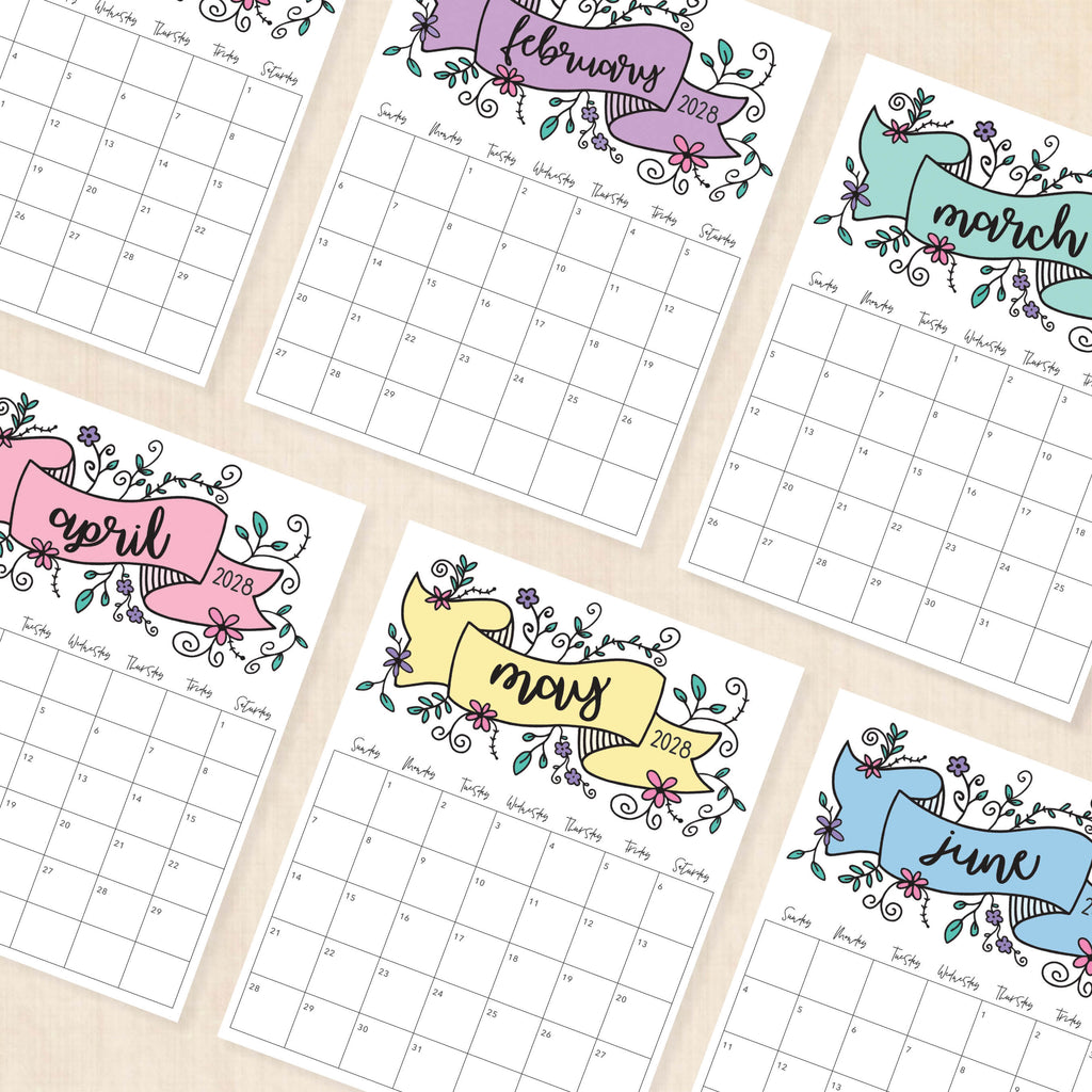 2028 calendar printable