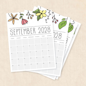 2028 calendar printable
