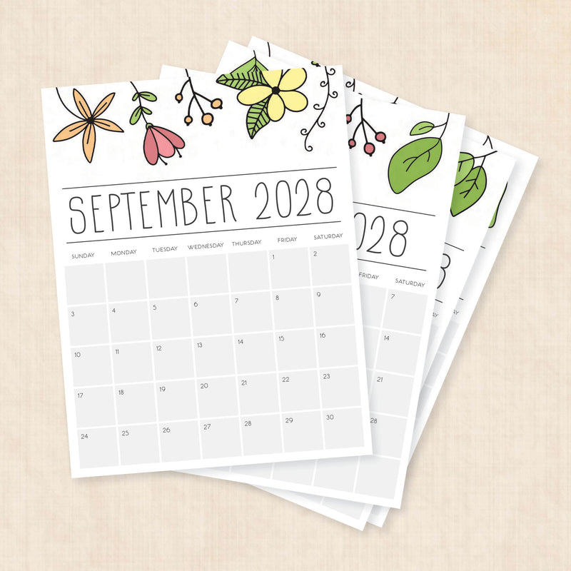 2028 calendar printable