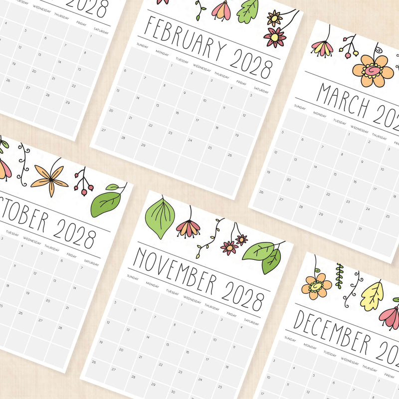2028 calendar printable
