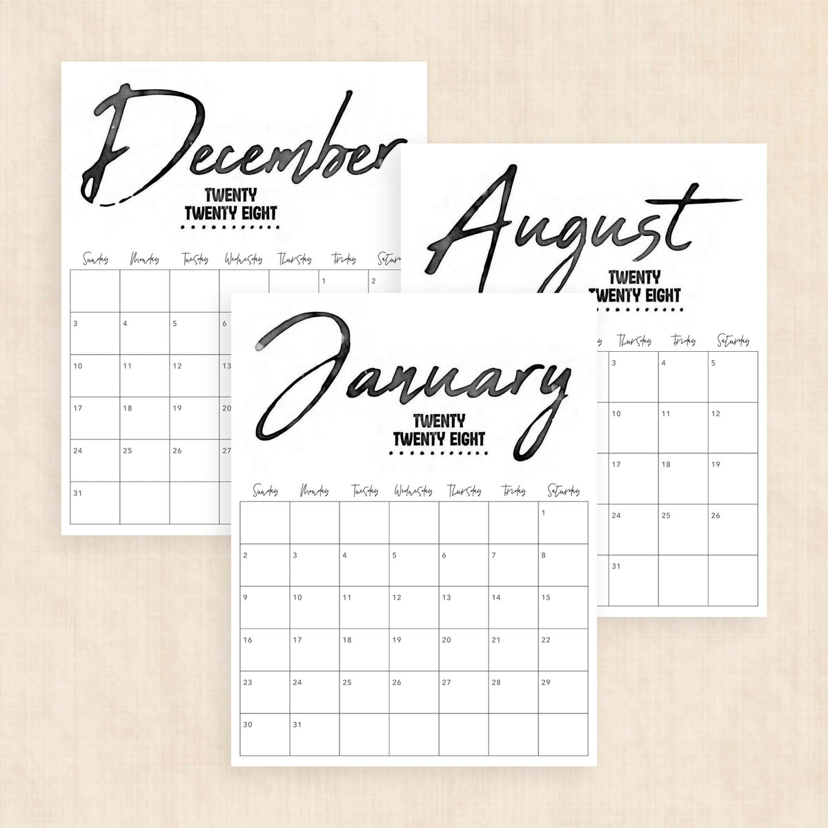 2028 calendar printable