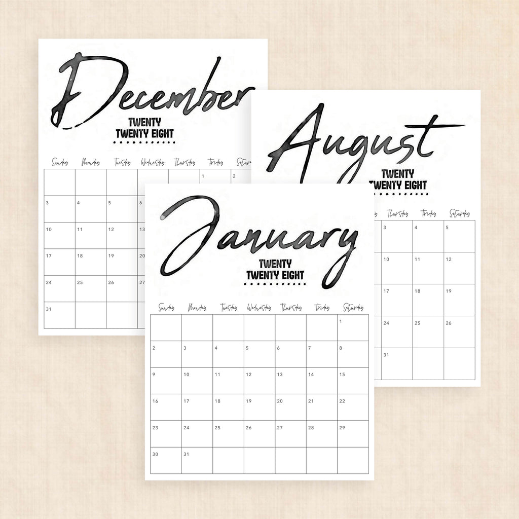 2028 calendar printable