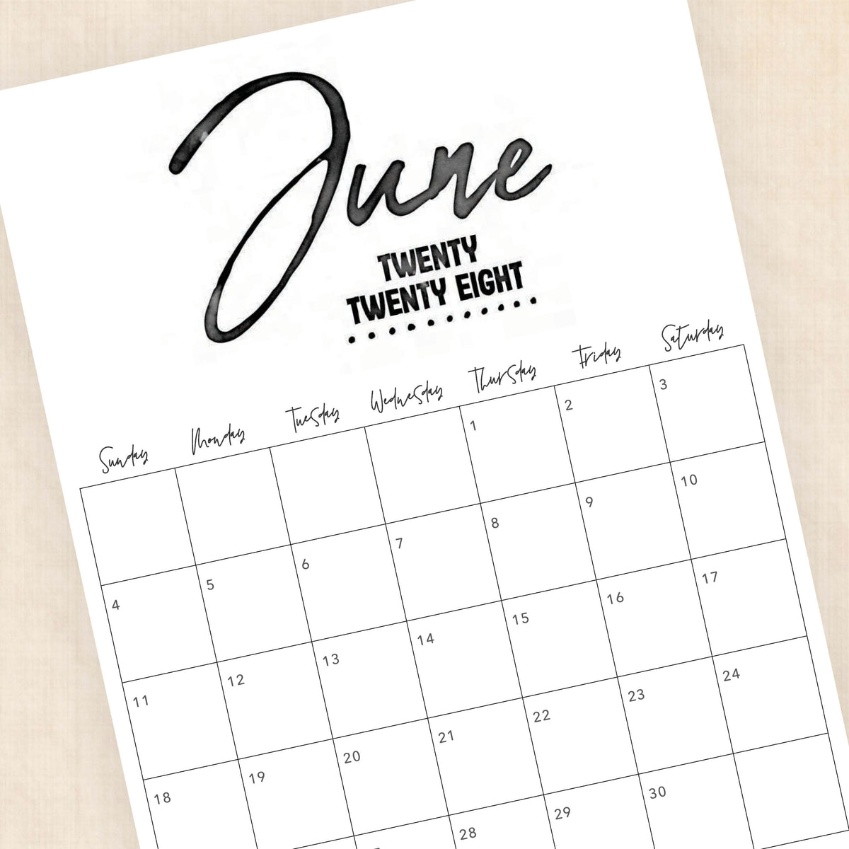 2028 calendar printable