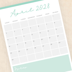 2028 calendar printable