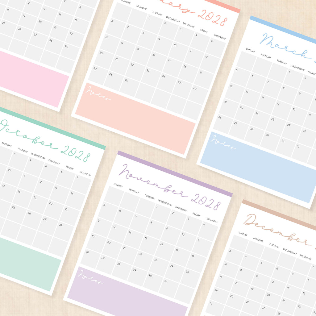 2028 calendar printable