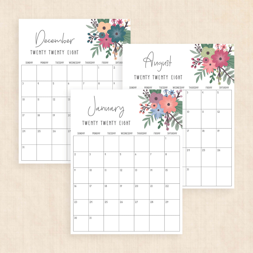 2028 calendar printable