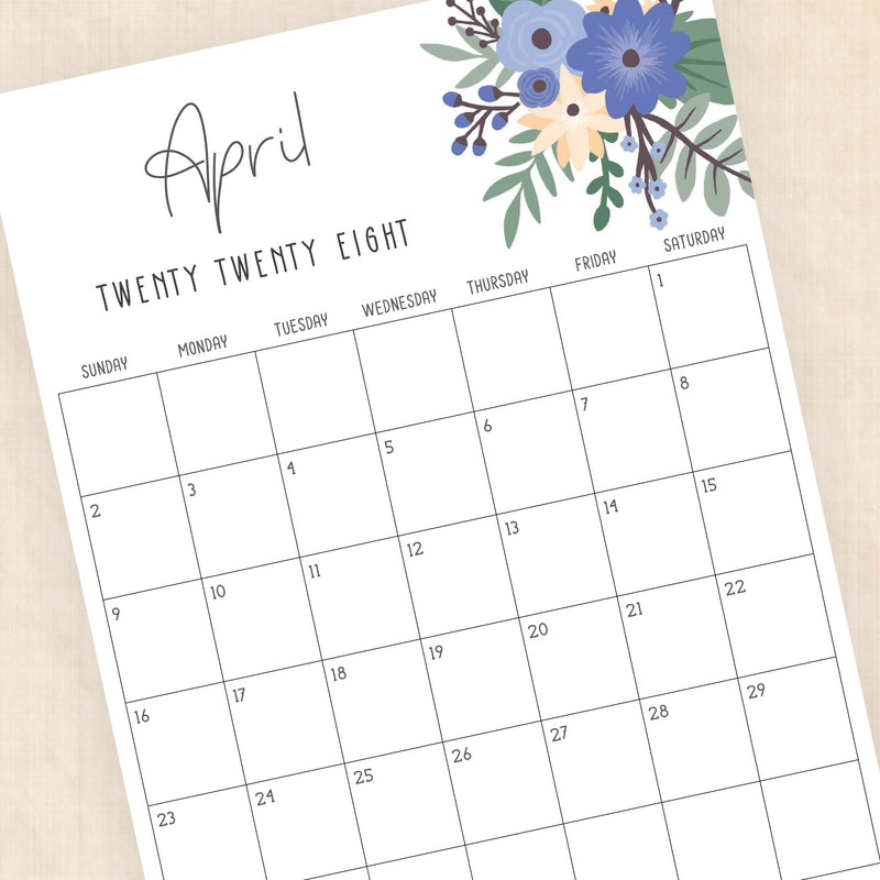 2028 calendar printable