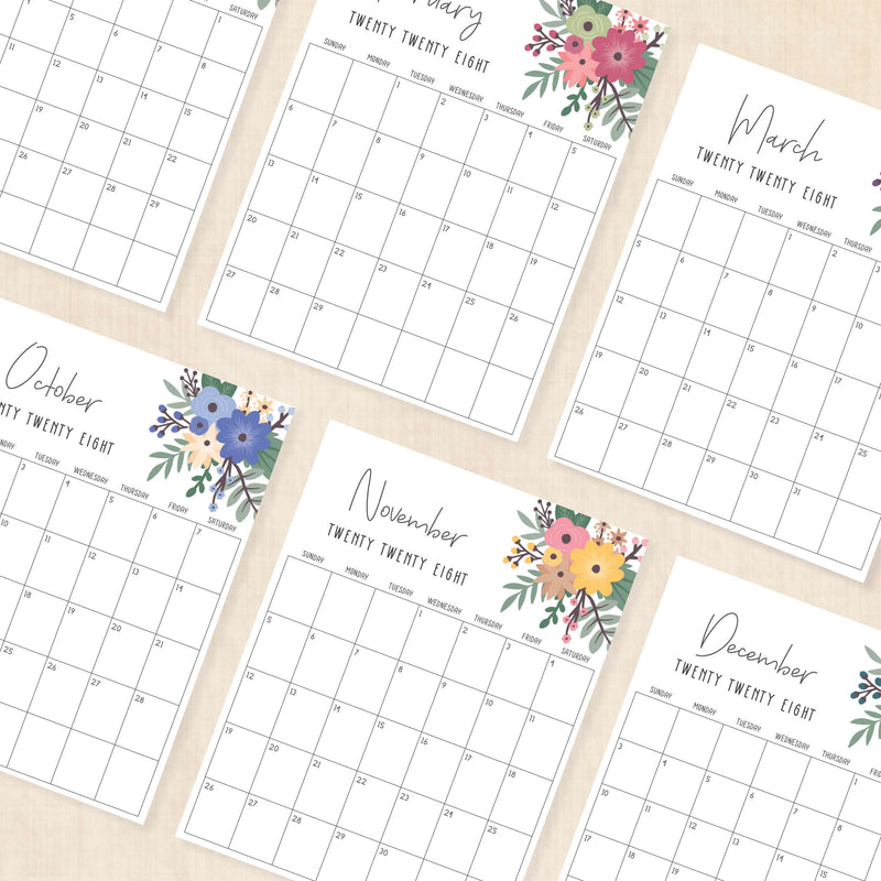 2028 calendar printable