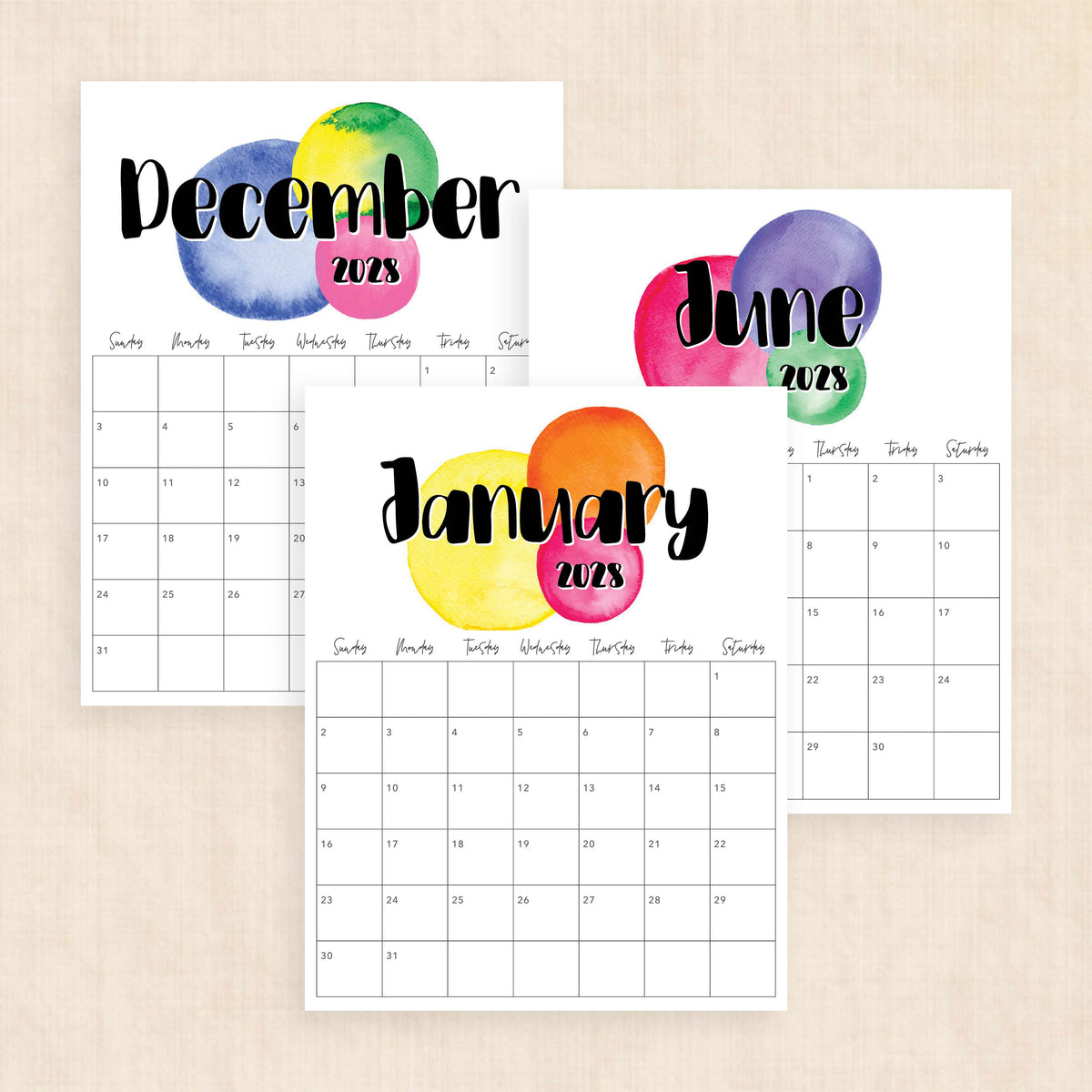 2028 calendar printable