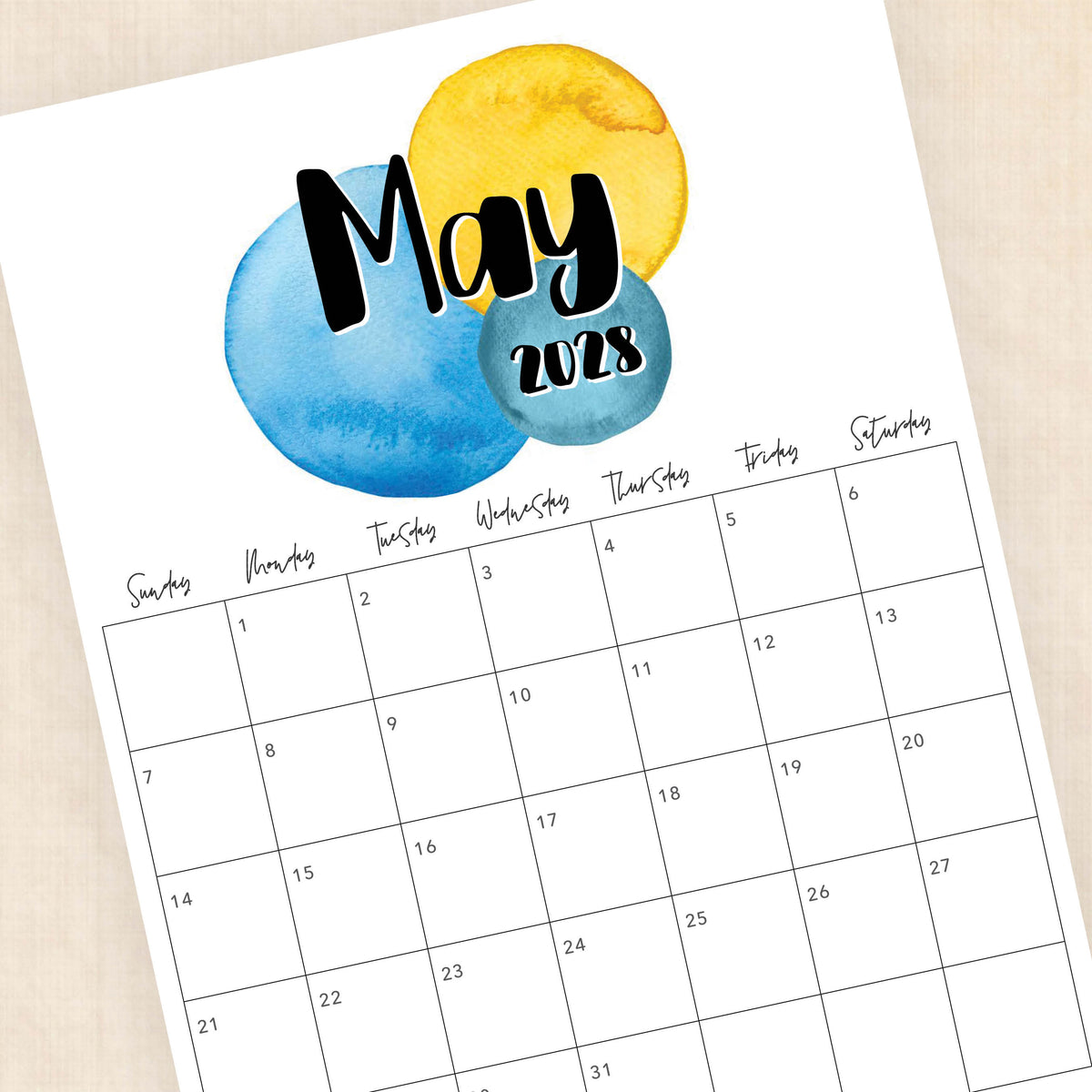 2028 calendar printable