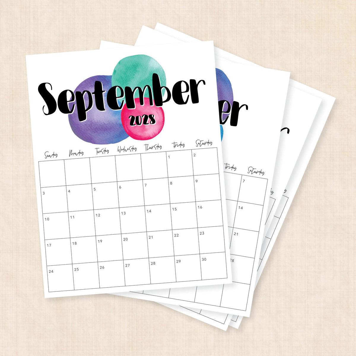 2028 calendar printable