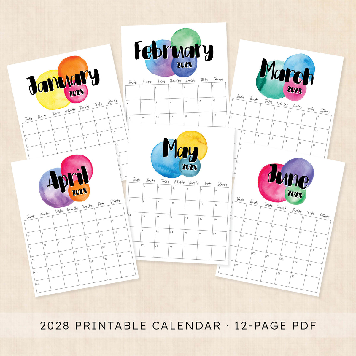 2028 calendar printable