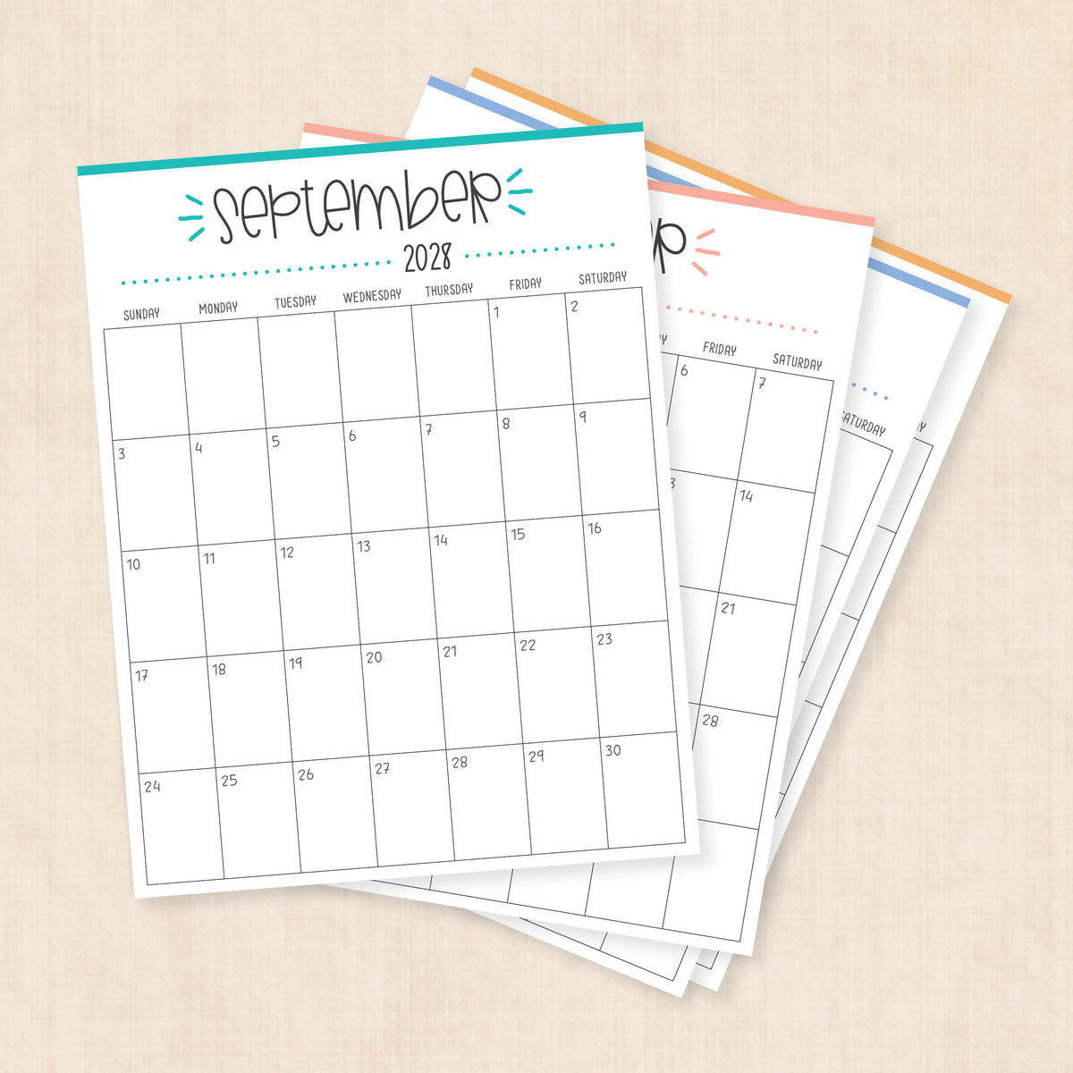 2028 calendar printable
