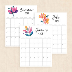 2028 calendar printable