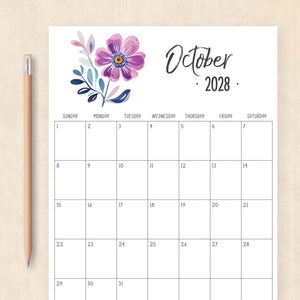 2028 calendar printable