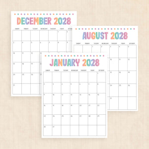 2028 calendar printable
