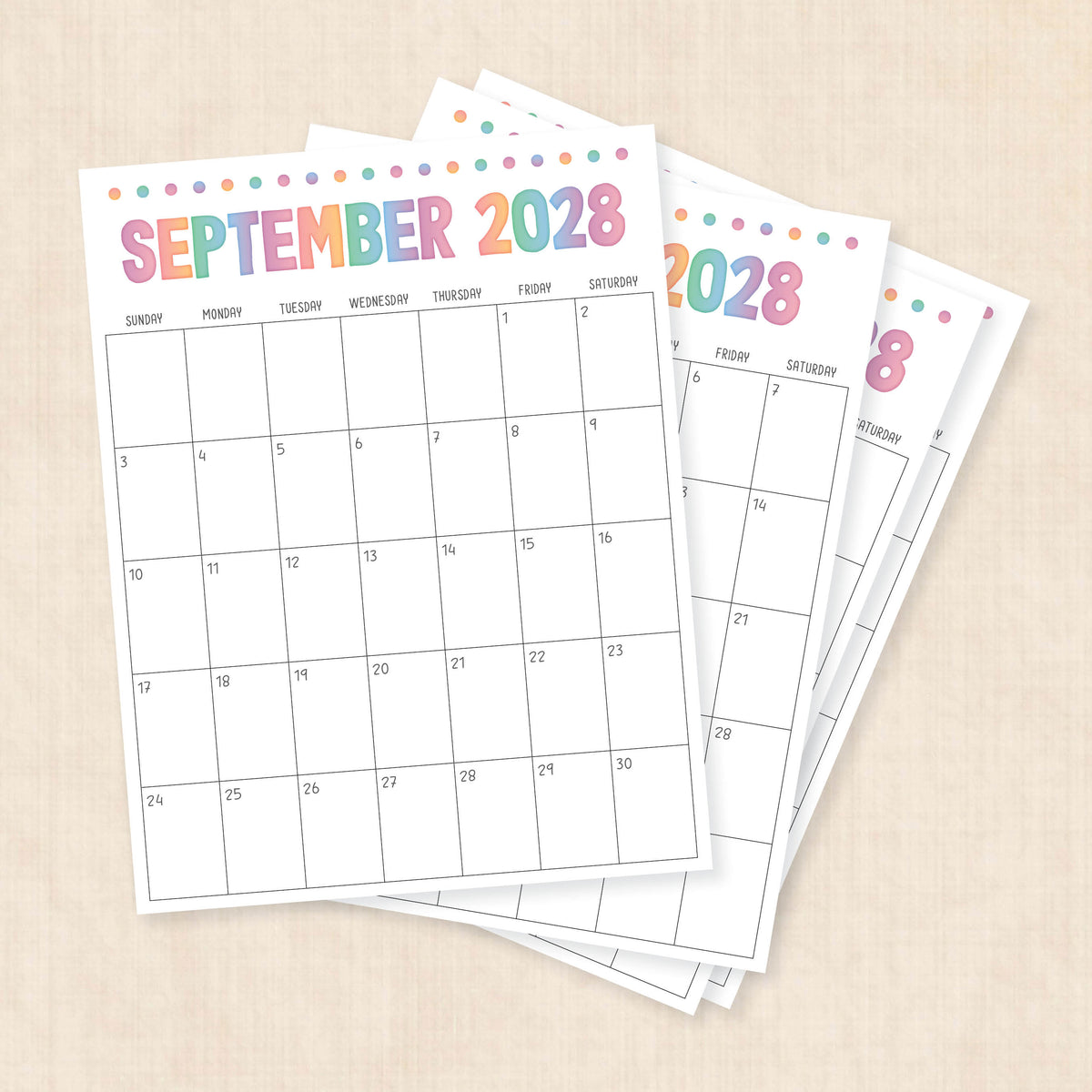 2028 calendar printable
