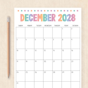 2028 calendar printable